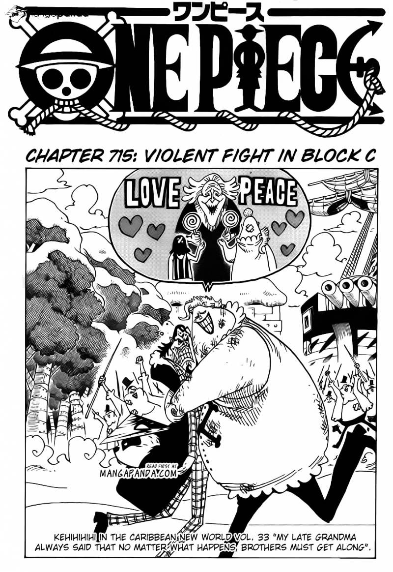 One Piece Chapter 715 : Violent Fight In Block C page 2